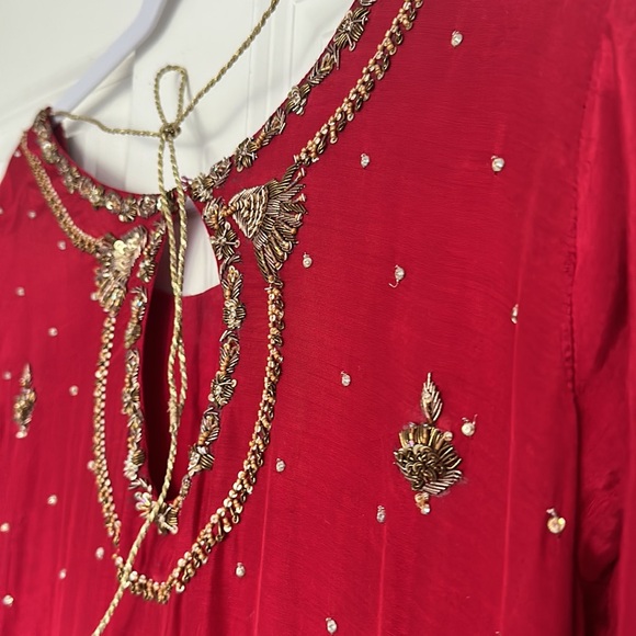 3pc Pakistani red shaadi suit/dress - Picture 11 of 17